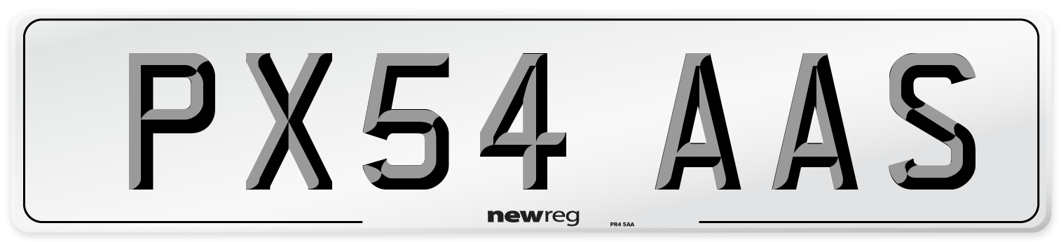 PX54 AAS Number Plate from New Reg